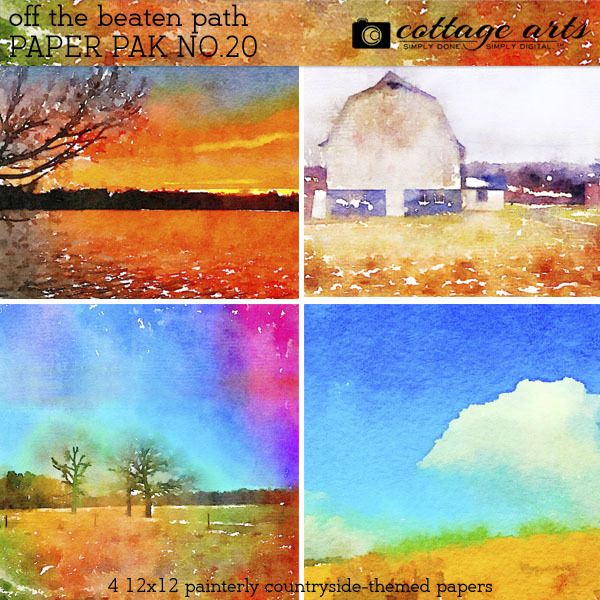 Off The Beaten Path 20 Paper Pak Digital Art - Digital Scrapbooking Kits