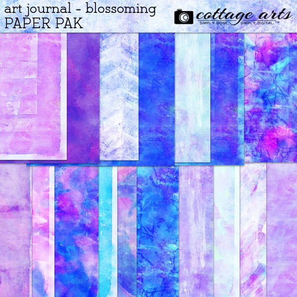 Art Journal - Blossoming Paper Pak Digital Art - Digital Scrapbooking Kits