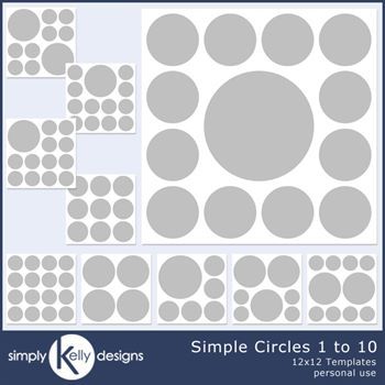 Simple Circles 12x12 Templates 1 To 10 | Digital Art