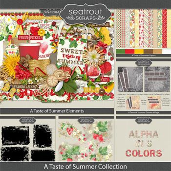 A Taste Of Summer Bundled Collection Digital Art - Digital Scrapbooking Kits
