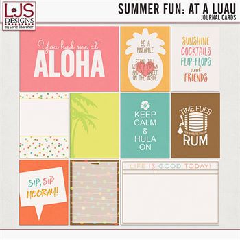 Summer Fun - At A Luau - Journal Cards