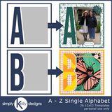 A - Z Single Alphabet 12x12 Templates