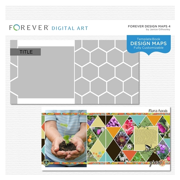 Forever Design Maps 4 Digital Art - Digital Scrapbooking Kits