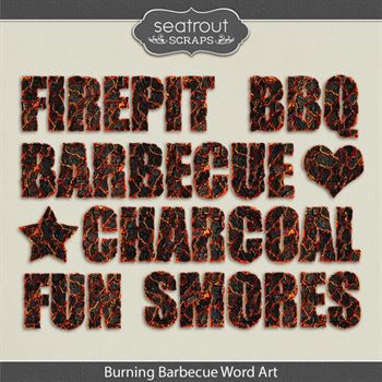 Burning Barbecue Word Art