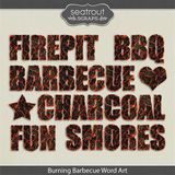 Burning Barbecue Word Art