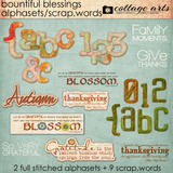 Bountiful Blessings Word Art With Alphasets
