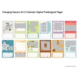 Changing Seasons 8x12 Calendar Digital Predesigned Pages