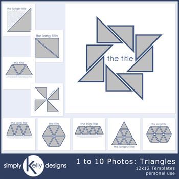 1 To 10 Photo Templates - Triangles