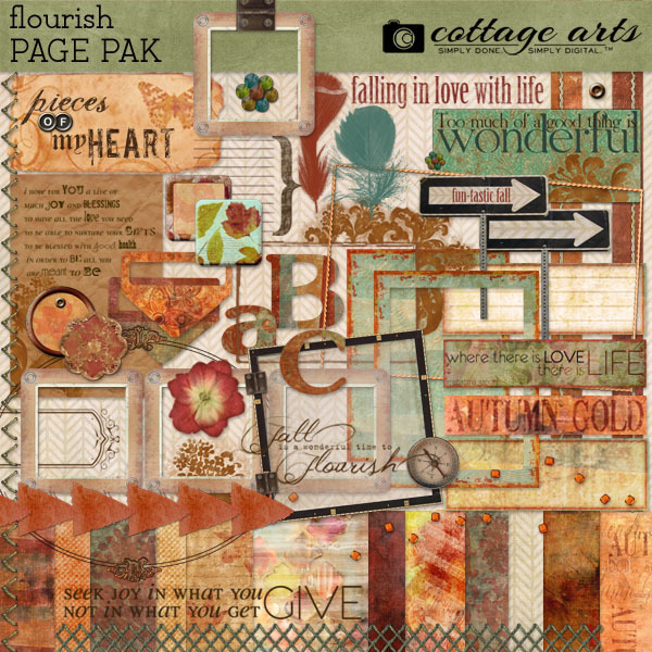 Flourish Page Pak Digital Art - Digital Scrapbooking Kits