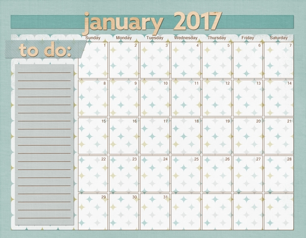2017 Planning Calendar - 11x8.5 | Digital Art