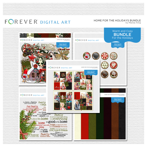 Home For The Holidays Bundle Digital Art - Digital Scrapbooking Kits