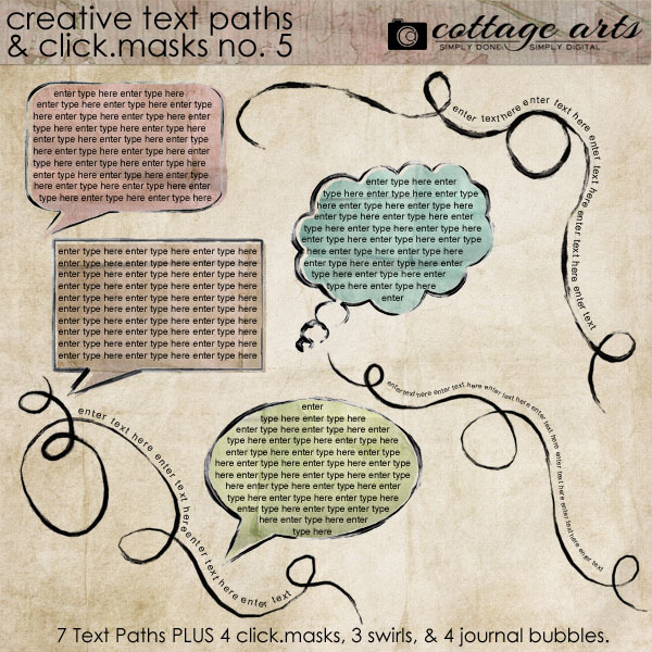 Creative Text Paths - Click.masks 5 Digital Art - Digital Scrapbooking Kits