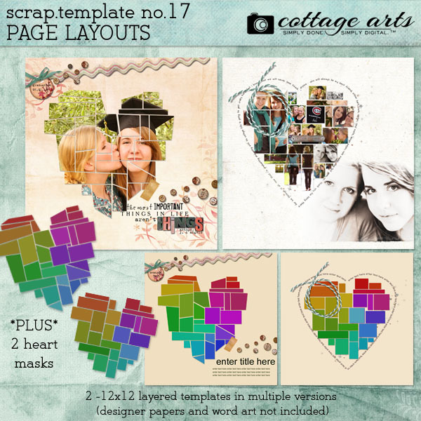 12 X 12 Scrap Templates 17 - Page Layouts Digital Art - Digital Scrapbooking Kits