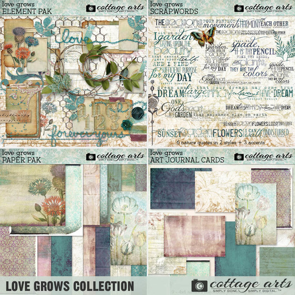 Love Grows Collection Digital Art - Digital Scrapbooking Kits