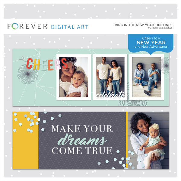 Ring In The New Year Timelines Digital Art - Digital Scrapbooking Kits