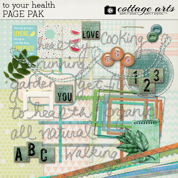 To Your Health Page Pak Digital Art - Digital Scrapbooking Kits
