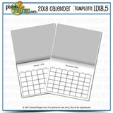 2018 11x8.5 Blank Calendar Template
