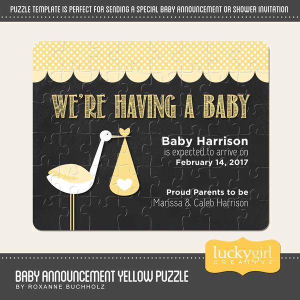 Baby Announcement Yellow Puzzle