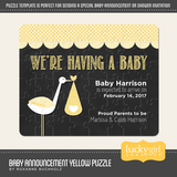 Baby Announcement Yellow Puzzle