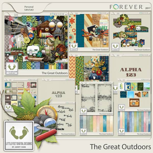 The Great Outdoors Mega Bundle Digital Art - Digital Scrapbooking Kits