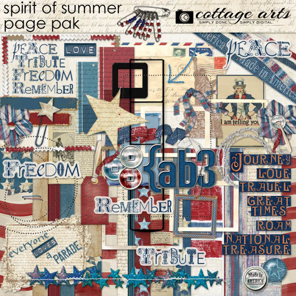 Spirit Of Summer Page Pak Digital Art - Digital Scrapbooking Kits