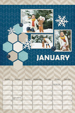 2018 Hexagon Calendar 12x18