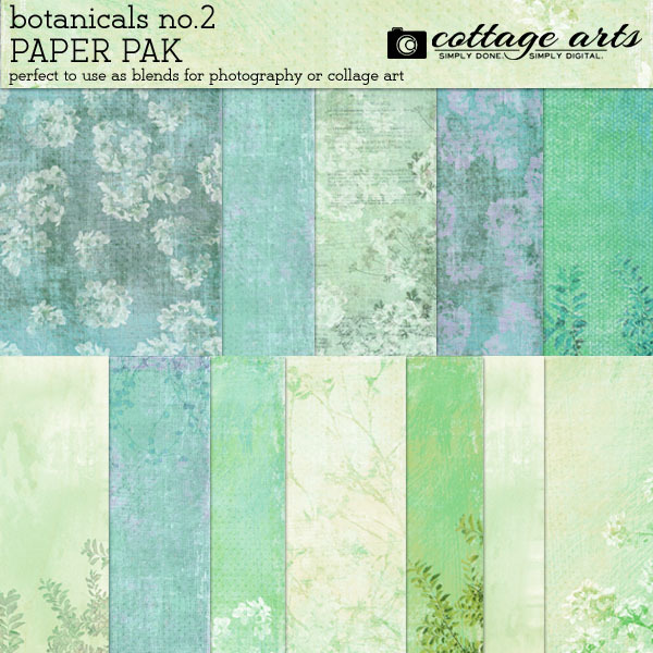 Botanicals 2 Paper Pak Digital Art - Digital Scrapbooking Kits