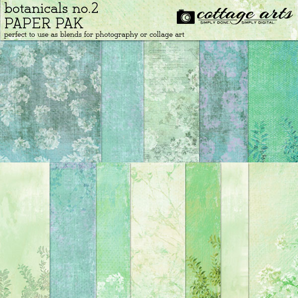 Botanicals 2 Paper Pak Digital Art - Digital Scrapbooking Kits