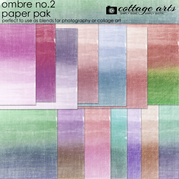 Ombre 2 Paper Pak Digital Art - Digital Scrapbooking Kits