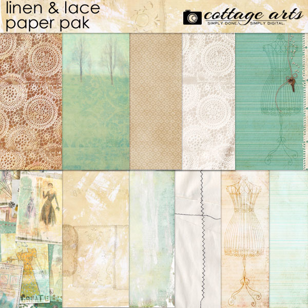 Linen And Lace Paper Pak Digital Art
