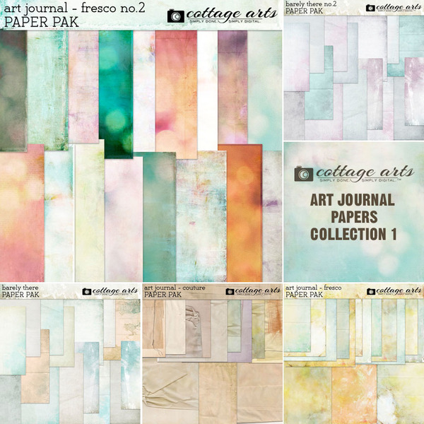 Art Journal Papers Collection 1 Digital Art - Digital Scrapbooking Kits