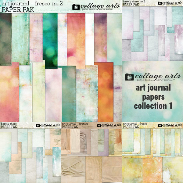 Art Journal Papers Collection 1 Digital Art - Digital Scrapbooking Kits