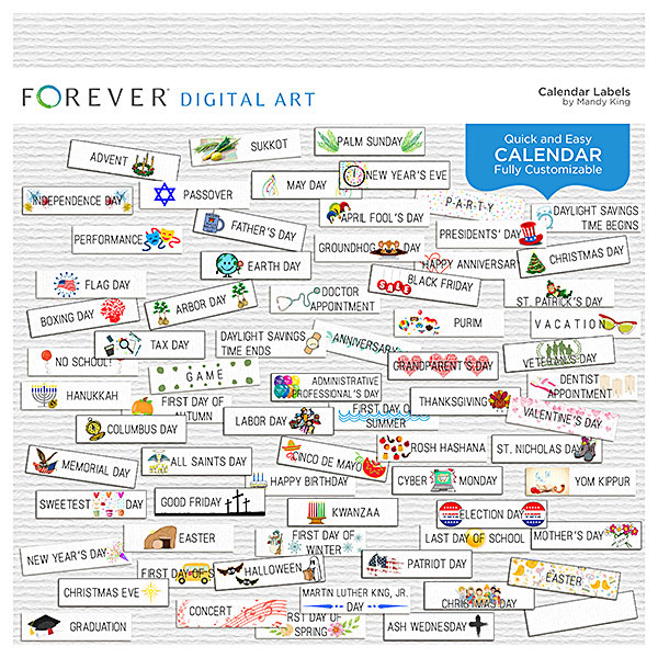 Calendar Labels Digital Art Calendar Labels Digital Art