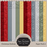 Embossed Frame Christmas Papers - Paper Pack 4