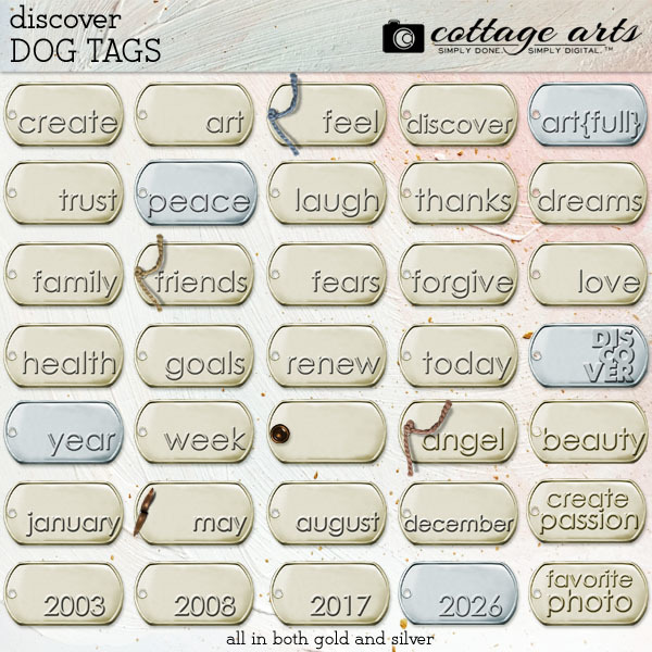 Discover Dog Tags Digital Art - Digital Scrapbooking Kits