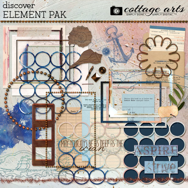 Discover Element Pak Digital Art - Digital Scrapbooking Kits