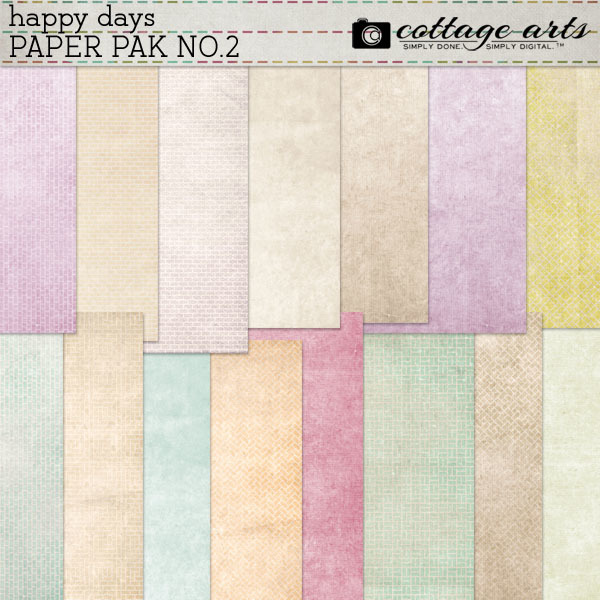 Happy Days 2 Paper Pak Digital Art - Digital Scrapbooking Kits