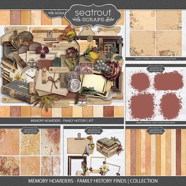 Memory Hoarders - Family History Finds Collection Digital Art - Digital Scrapbooking Kits