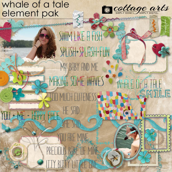 Whale Of A Tale Element Pak Digital Art - Digital Scrapbooking Kits