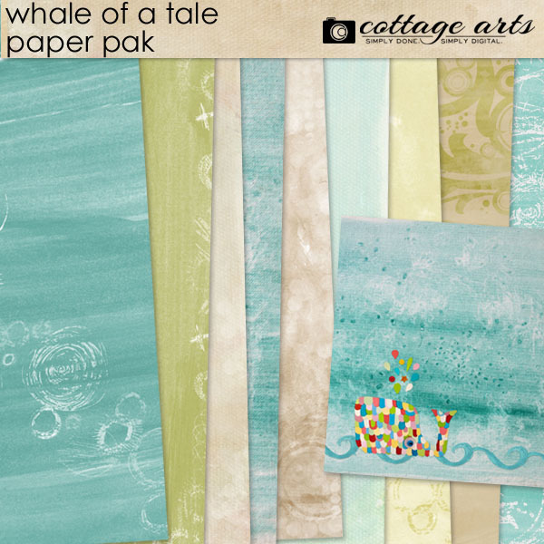 Whale Of A Tale Paper Pak Digital Art - Digital Scrapbooking Kits