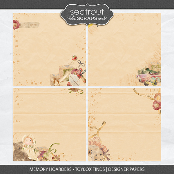 Memory Hoarders Toybox Finds - Designer Papers Digital Art - Digital Scrapbooking Kits