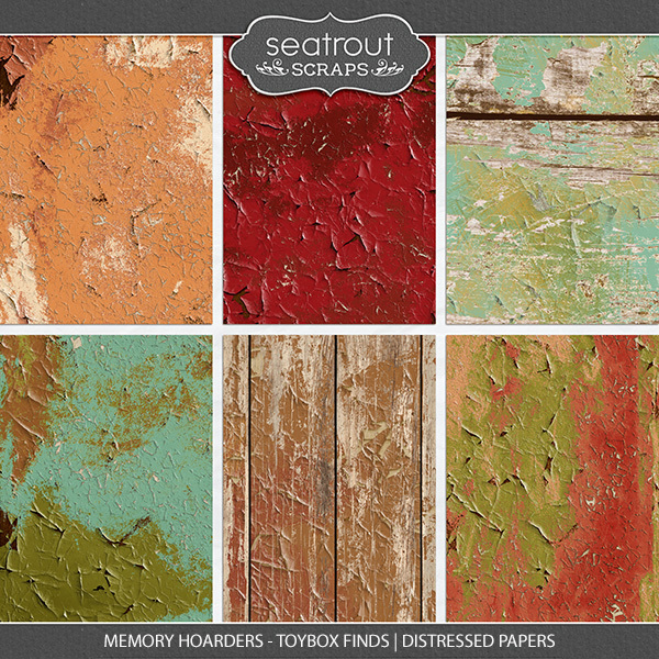 Memory Hoarders Toybox Finds - Distressed Papers Digital Art - Digital Scrapbooking Kits