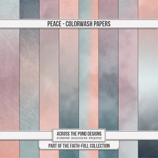Faithfull Series - Peace - Colorwash Papers Digital Art - Digital Scrapbooking Kits