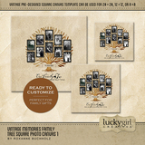 Vintage Memories Family Tree Square Canvas 1
