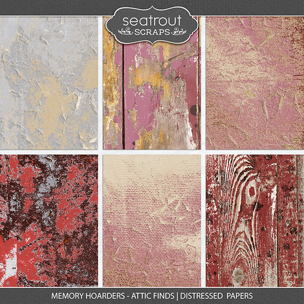 Memory Hoarders - Attic Finds Distressed Papers Digital Art - Digital Scrapbooking Kits