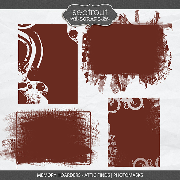 Memory Hoarders - Attic Finds Photo Masks Digital Art - Digital Scrapbooking Kits
