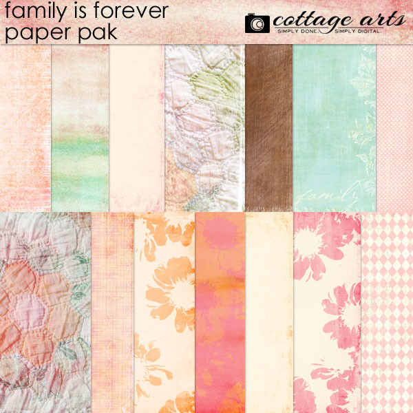 Family Is Forever Paper Pak Digital Art - Digital Scrapbooking Kits