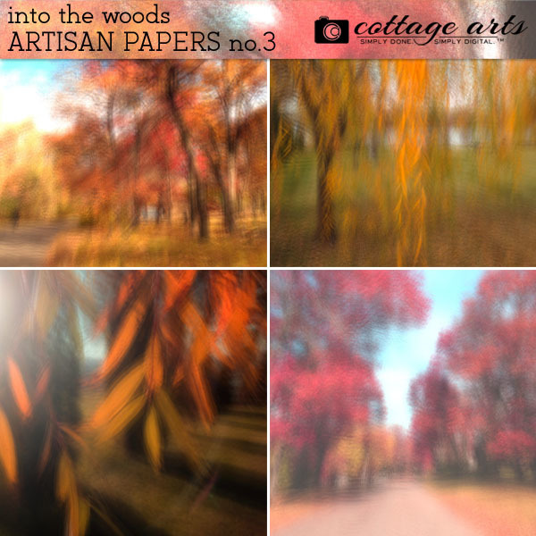 Into The Woods 3 Artisan Papers Digital Art - Digital Scrapbooking Kits