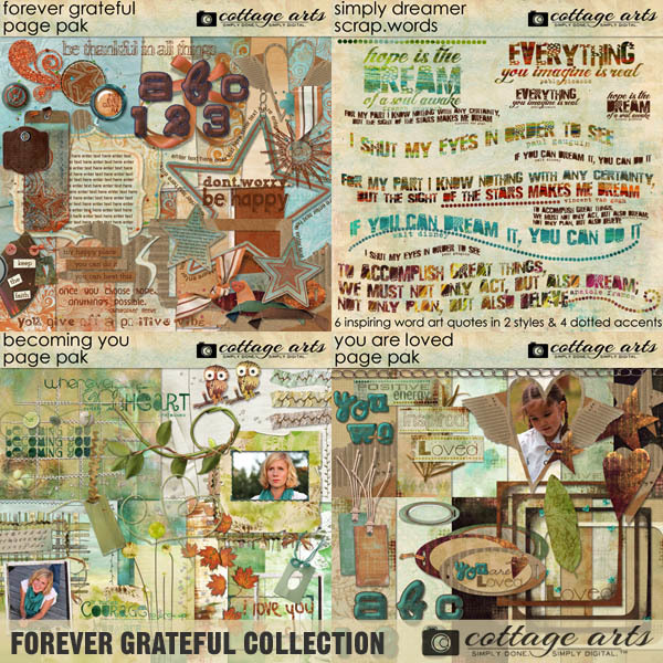 Forever Grateful Collection Digital Art - Digital Scrapbooking Kits