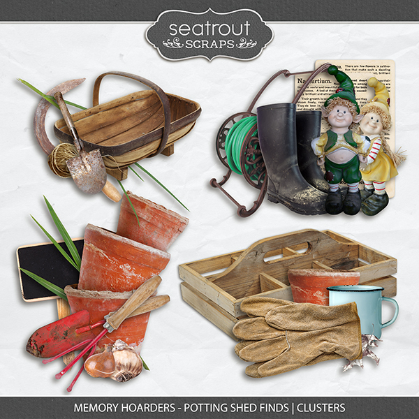 Memory Hoarders Potting Shed Finds - Clusters Digital Art - Digital Scrapbooking Kits